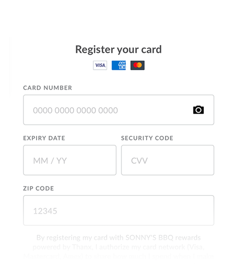 Credit card screen