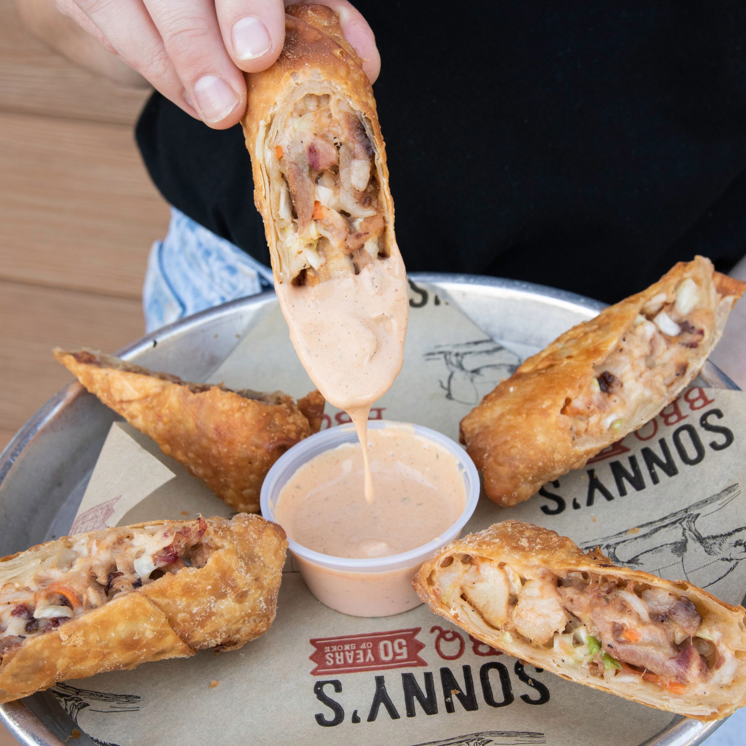 Sonny's Menu Spotlight BBQ Pork Egg Rolls Sonny's BBQ