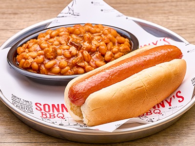 Kids Hot Dog and Baked Beans