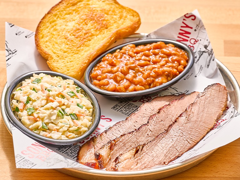 Beef Brisket Pitmaster Lunch Plate with two sides at Sonny's BBQ