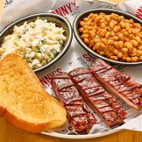 St Louis rib Pitmaster Lunch Plate with two sides at Sonny's BBQ