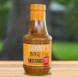 A bottle of Sonny's BBQ Mustard BBQ sauce.