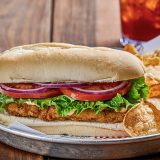 A fried catfish sandwich at Sonny's BBQ