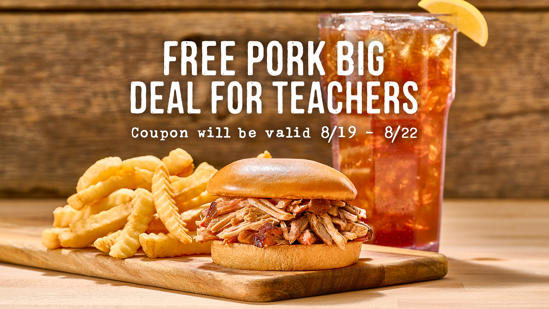 Free Pork Big Deal For Teachers Sonny s BBQ