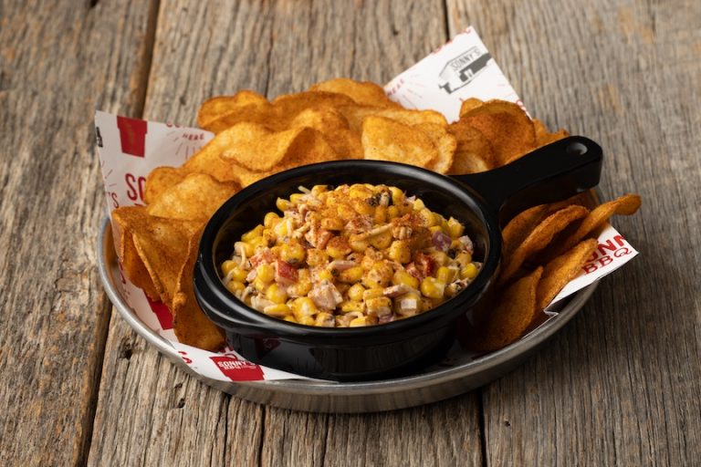 Summer Seasonal Menu BBQ Street Corn dip at Sonny's BBQ.