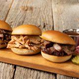 Summer Seasonal Menu BBQ Slider Trio at Sonny's BBQ.