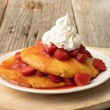 Summer Seasonal Menu Strawberry Corncakes at Sonny's BBQ.