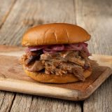 Summer Seasonal Menu Tennessee Vinegar Pork Sandwich at Sonny's BBQ.