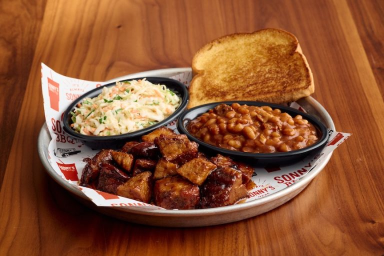 Fall Seasonal Menu Maple BBQ Pork Burnt Ends at Sonny's BBQ.