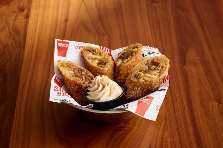 Fall Seasonal Menu Pecan Pie Egg Rolls at Sonny's BBQ.