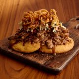Fall Seasonal Menu Pulled Pork Stack at Sonny's BBQ.