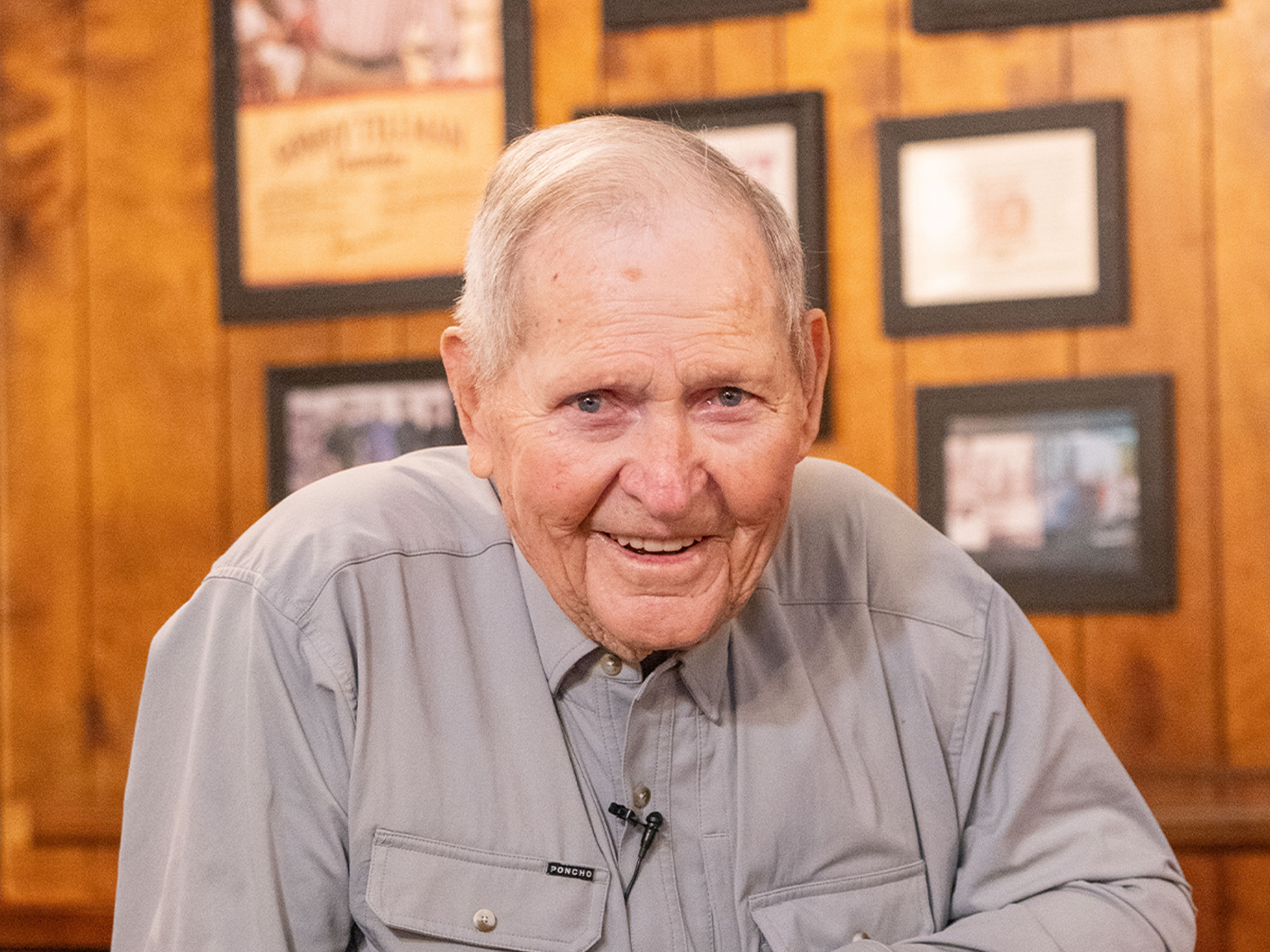 Floyd Sonny Tillman smiles at camera at Sonny's BBQ Waldo