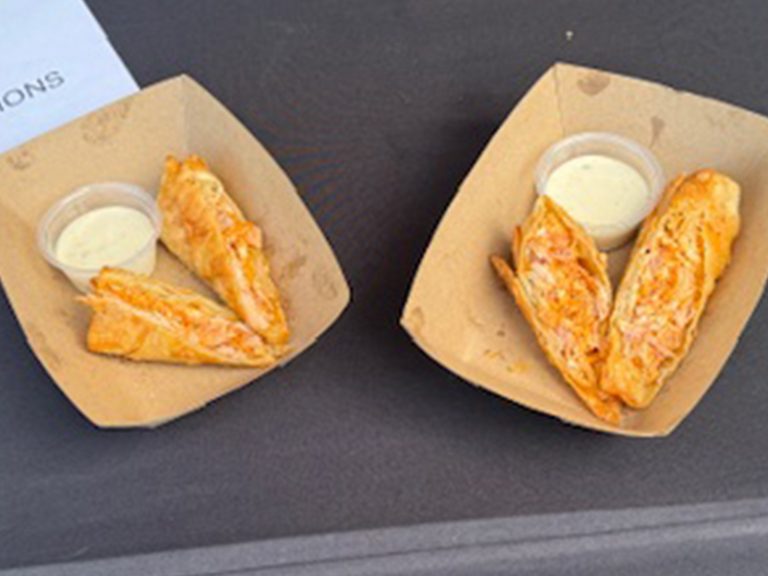 Buffalo Chicken Egg Rolls on table