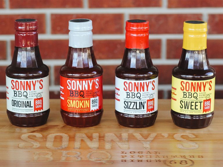 Bottles of Sonny's BBQ Sauce