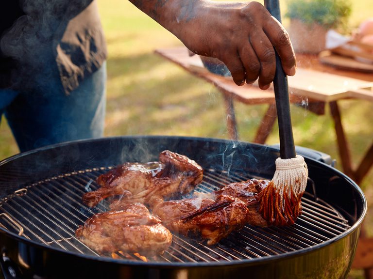 Chicken basted with BBQ Sauce