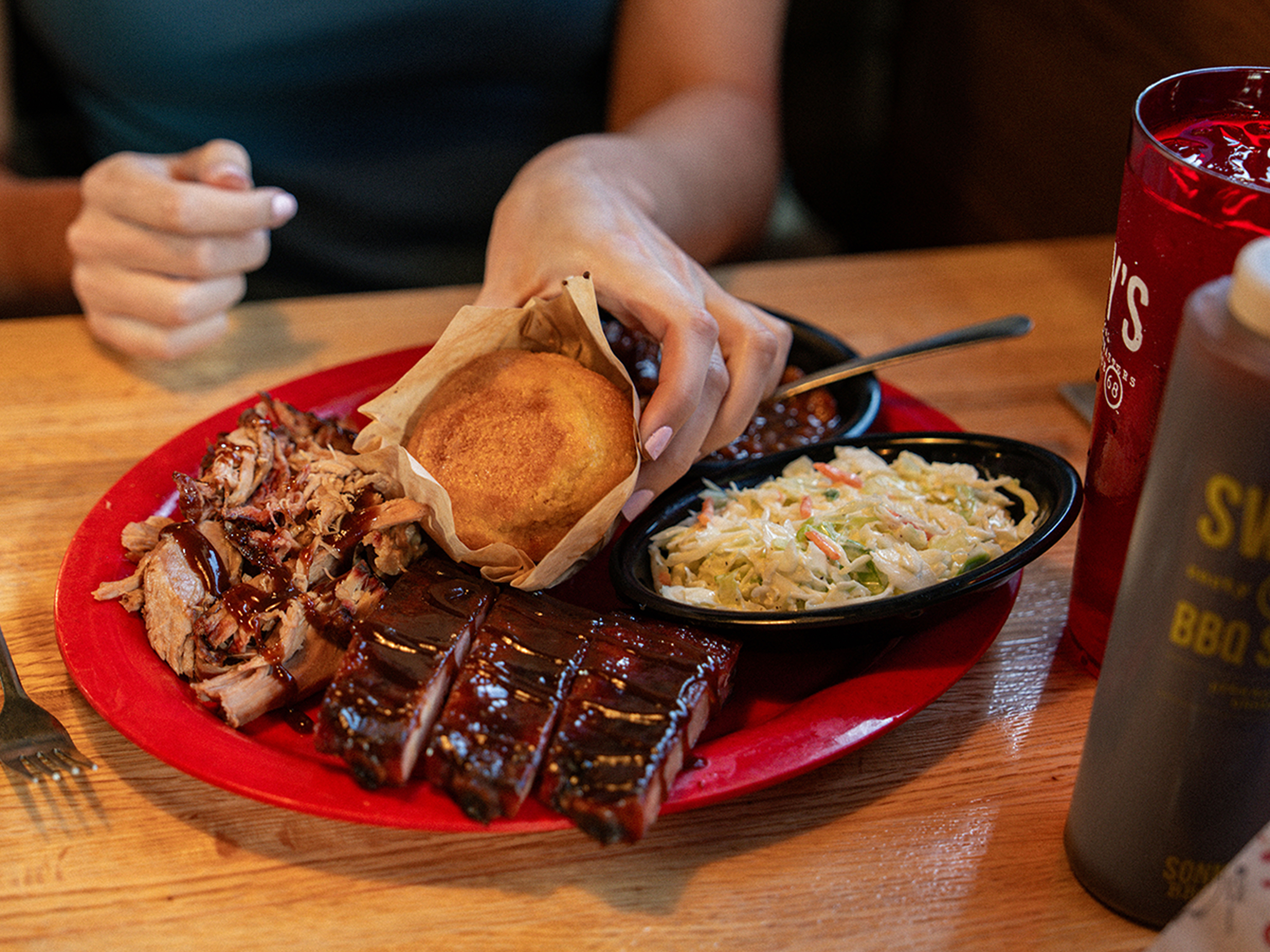 Pork & Rib Combo on a Table