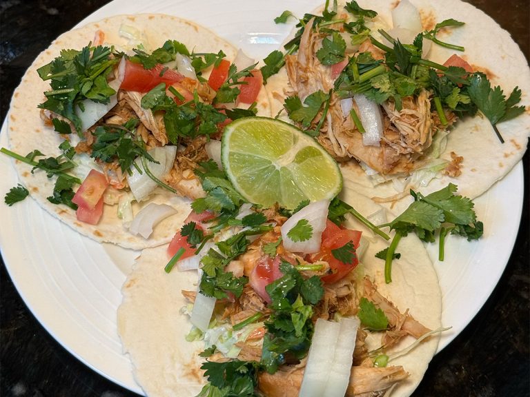 Pulled Chicken Tacos, one of two pulled chicken recipes