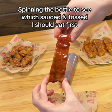 Spinning the bottle to see which sauced & tossed I should eat first