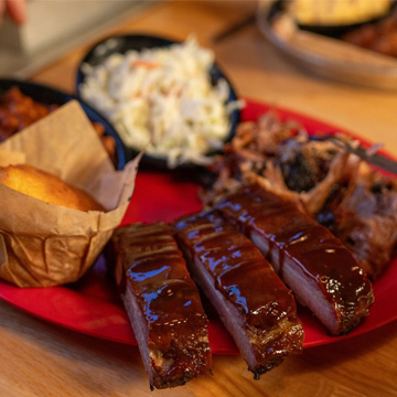 Closeup of Pork & Rib Combo