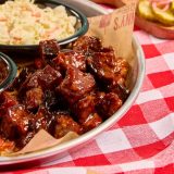 Cherry Cola Burnt Ends entree with 2 sides at at Sonny's BBQ.