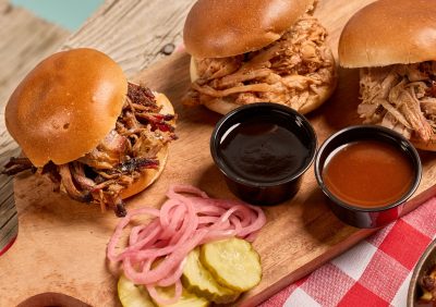 The slider trio from Sonny's BBQ.