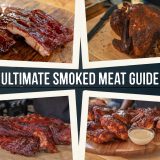 Images of Baby Back Ribs, Turkey, St. Louis Ribs and Chicken with text 