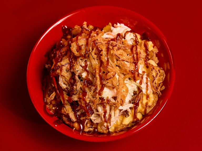 Sonny's Classic BBQ Bowl on Red Table