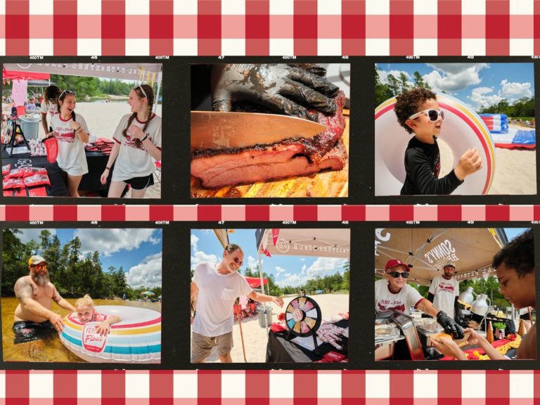 Snapshots against Plaid Background from Sonny's BBQ Feast & Float in Milton, FL